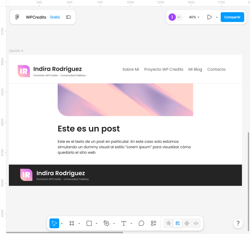 opción 1 del layout para el sitio web